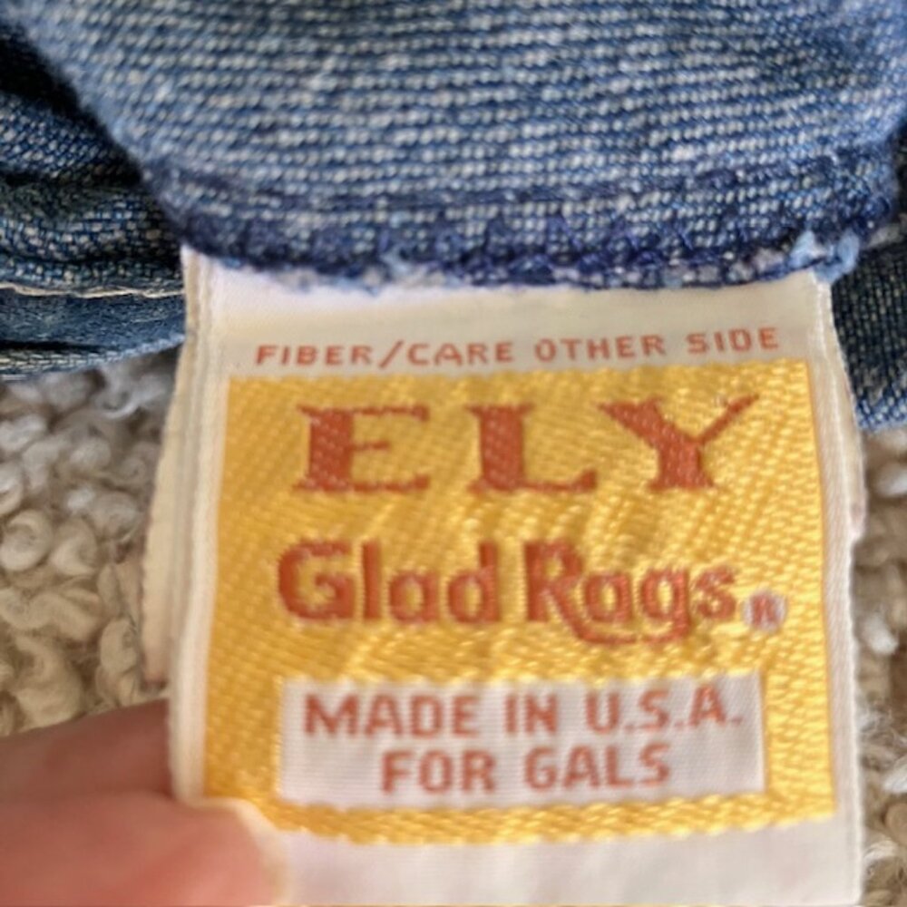 Vintage Ely Glad Rags denim wrap skirt SZ 8 1970's, boho cottagecore retro - Picture 5 of 5